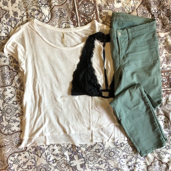 J Brand Pants - Green J BRAND Ankle-Length Crop Pant